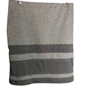 Womens Gray Knit Pencil‎ Skirt Striped Knee Length Casual Career